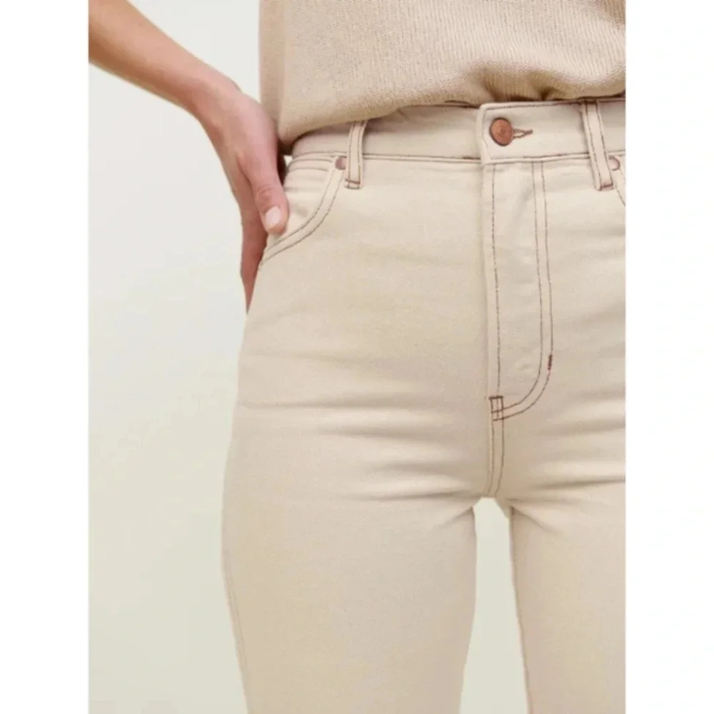 Reformation Cowboy High Rise Straight Jeans in Almond Size 24 - Picture 13 of 15